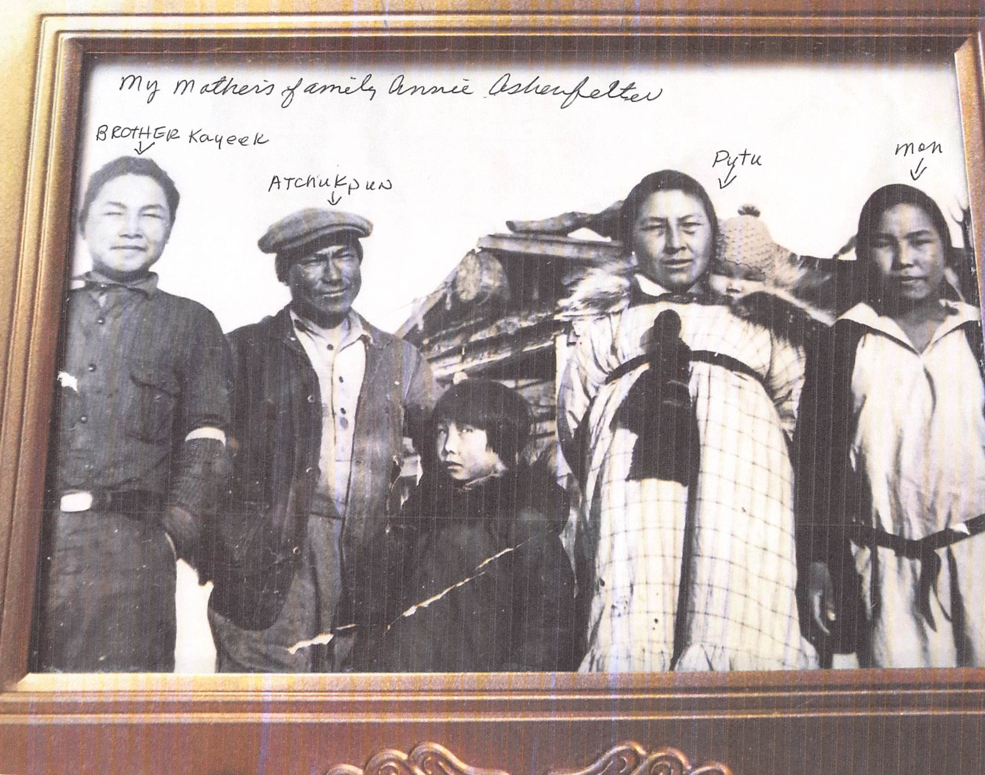 "My mother's family Annie Ashenfelter: Brother Kayeek, Atchukpun, Putu, Mom"